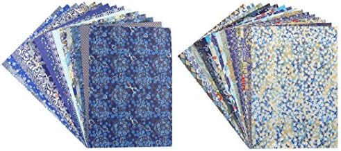 [ JP בלעדי] Washi Kawasumi Chiyo נייר, נייר יוזן וושי, B4, 30 דפוסים, 30 גיליונות, כחול